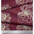 thumbnail image 2 of Soimoi Modal Satin Fabric Animal Skin,Shell & Octopus Ocean Printed Craft Fabric by The Yard 42 Inch Wide, 2 of 3