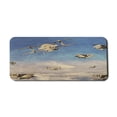 thumbnail image 1 of Airplane Computer Mouse Pad, 3d Style Retro Biplanes Flying on the Sky Background with Grunge Effect, Rectangle Non-Slip Rubber Mousepad X-Large, 35" x 15", Blue Tan and Cream, by Ambesonne, 1 of 2