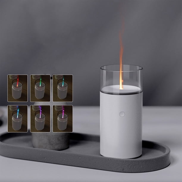 Campana Para Cocina Flame Humidifier, Portable-Noiseless Aroma Diffuser For Home, Office Or Yoga Oil Diffuser With No-Water Auto-Off Protection