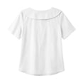 thumbnail image 7 of Women's Sailor Lapel Blouse Solid V Neck Short Sleeve Tunic Shirts Lightweight Summer Basic Tops Casual Outfit White, 7 of 7
