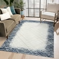 thumbnail image 5 of Geetinfly 8*10FT Area Rugs 1150Gsm 100% Polyester Rug 350Gsm Pearl Velvet Washed Back Folded Printed Carpet Xxy-Abstract-Illusionary Border Navy blue, 5 of 5