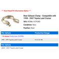 thumbnail image 2 of Rear Exhaust Clamp - Compatible with 1998 - 2007 Toyota Land Cruiser 1999 2000 2001 2002 2003 2004 2005 2006, 2 of 2