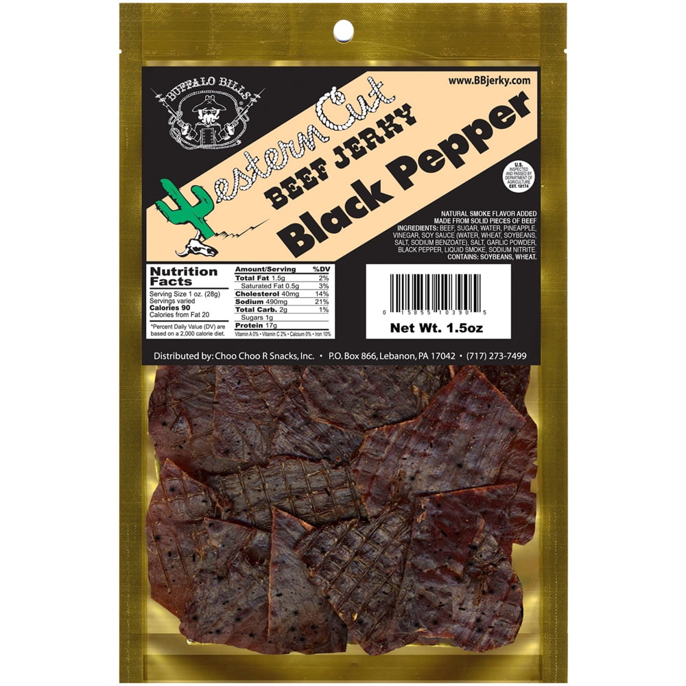 Buffalo Bills 1.5oz Western Cut Black Pepper Beef Jerky – Ten 1.5oz Packs