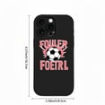 thumbnail image 3 of Lightweight iPhone 15 Pro Case - Yellowing Resistant with Dynamic Soccer Ball Design & Bold Pink " FOULER FOETRL " Text, 3 of 6
