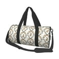 thumbnail image 2 of Xecao Retro Bunny print Round Travel Duffel Bag is a foldable gym bag with an inner pocket, perfect for travel sports, 2 of 8