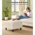 thumbnail image 2 of Welzona 26.7" Teddy Fabric Storage Ottoman, Square Footrest Bench with Hidden Compartment, Tool-Free Assembly, Off White, 2 of 8