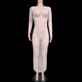 thumbnail image 3 of Vestido De Malla Sexy Bikini de diamantes de imitación traje de baño de manga larga para mujer traje de playa (blanco S) Kuymtek para Mujer Blanco T M, 3 of 9
