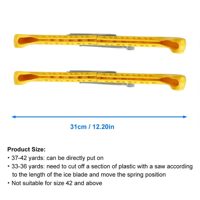 1 Pair Ice Skate Blade Guards Covers, Protectors 7 Colors Plastic Adjustable Spring for Hockey Figure Skates Blade Protection