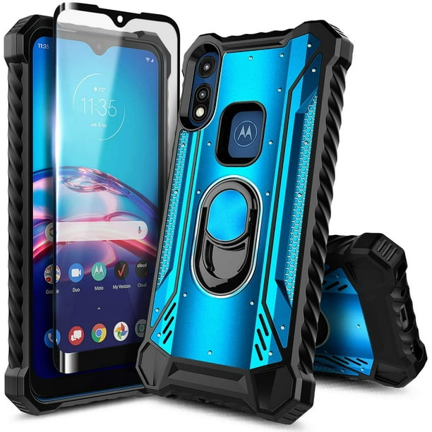 For Motorola Moto E 2020 Case with Tempered Glass Screen Protector