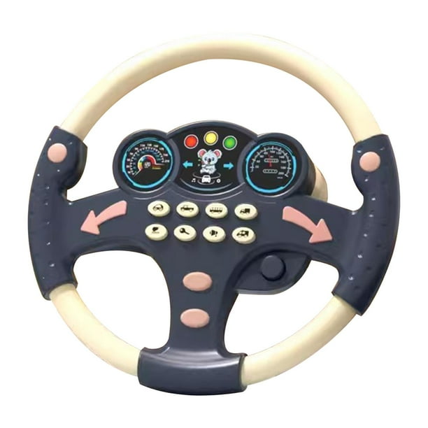 Volante redondo de juguete para niños, juguete con sonido, juego de simulación, juguete de conducción eléctrico para niños. coala