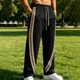 thumbnail image 2 of Joggers for Men Color Block Loose Fit Casual Elastic Waist Drawstring Pants Outdoor Straight Leg Fitness Pants Solid Color Lounge Joggers with Pockets, 2 of 6