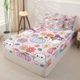 thumbnail image 2 of Manfei Halloween Pumpkin Zipper Full Size Comforter Sets with Fitted Sheet and 2 Pillowcases,Lovely Ghosts Floral Zipper Bedding Set,Beige,Pink Reversible,4pcs, 2 of 8