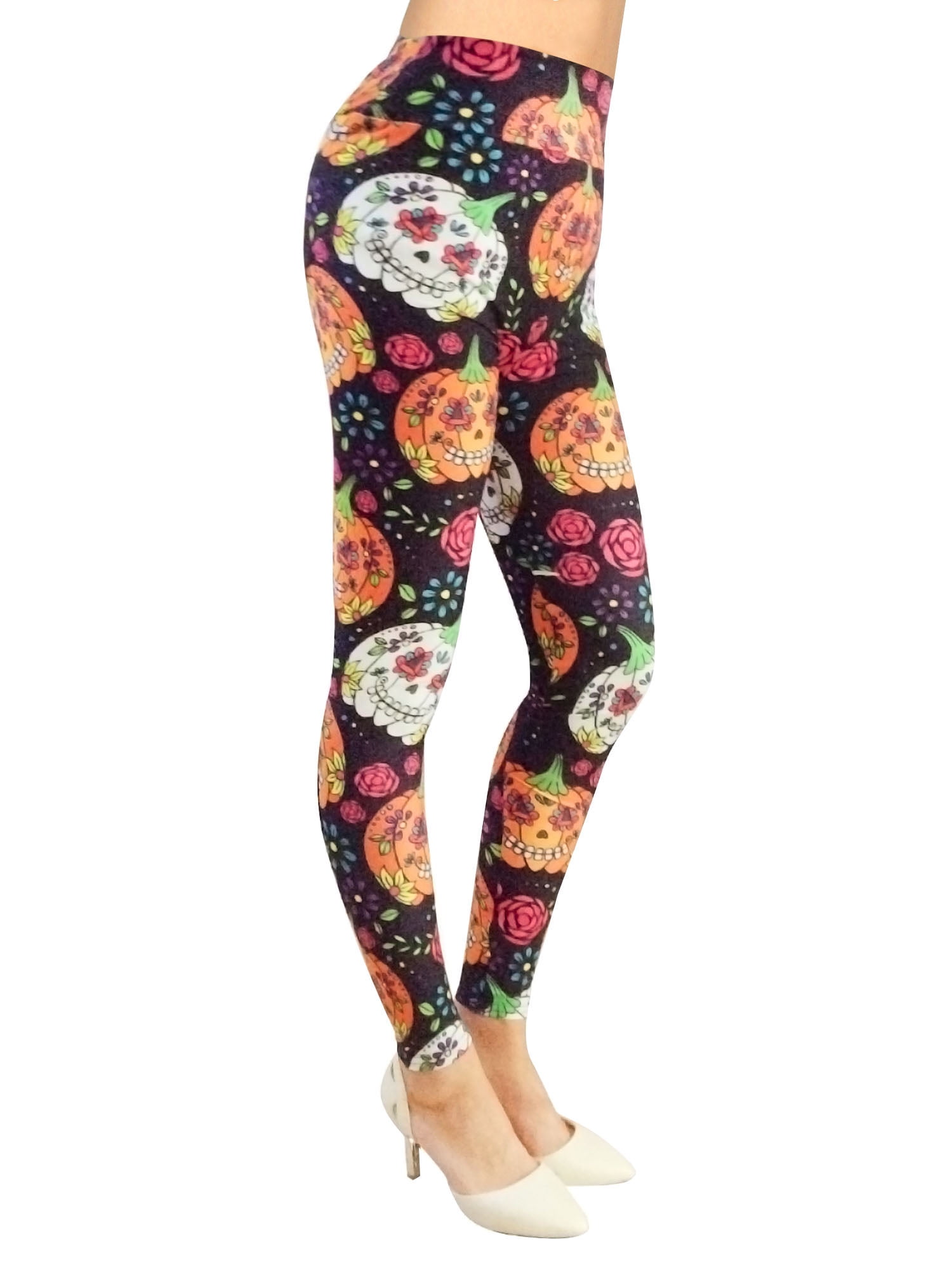 BASILICA Halloween Women's Pumpkin Print Footless Ankle Length