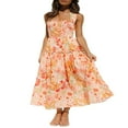 thumbnail image 3 of Femmes d'Été Plissée Maxi Robe Licou Cou Sans Manches Robe de Soleil Dos Croix Flowy Maxi Longue Robe de Soleil, 3 of 6