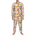 thumbnail image 3 of Balery Groovy Daisy Flowers Pijama para Hombre de Dos Piezas con Manga Larga, Conjunto de Dormir y Descanso Suave con Bolsillos-XX-Large, 3 of 7