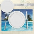 thumbnail image 3 of Ambesonne Turquoise Place Mats Set of 4, Ocean Mountain Palms, Standard Size, Turquoise Green, 3 of 6