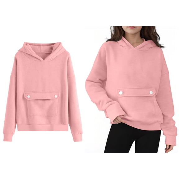 Teen Hoddies Kids RD1 Hoodie Long Sleeve Pullover Tops Warm Fall Winter Clothes Girls Clothes Size 11-12 Years