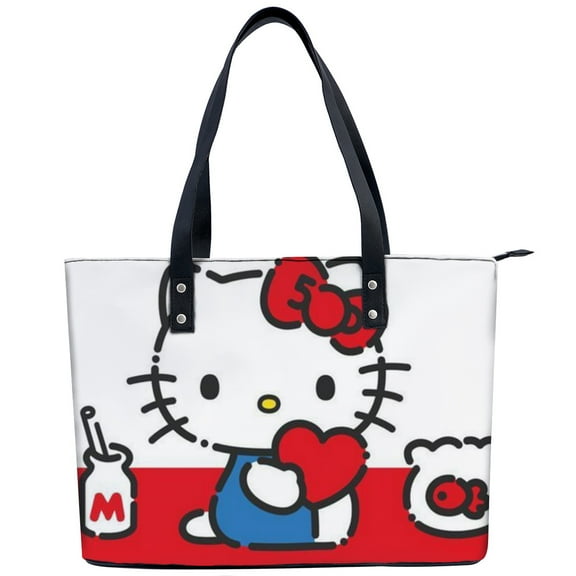 Hello kitty Handbags Exquisite canvas women's handbags Travel shoulder bags Linen shopping bags