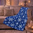 thumbnail image 6 of Starry Winter Snowflake Pattern, Festive Holiday Scene, Warm Flannel Blanket for Living Room and Reading Nook with Detailed Artwork, Art Lovers Friendship Gift, Festive Home Decor, 6 of 9