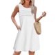 thumbnail image 1 of mfyjkho Vestidos para mujer, Vestido corto plisado de verano para mujer, color liso, suelto, sin mangas, cuello redondo, frontal Vestidos festivos xl, 1 of 9
