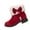 Red, variant on Womens Shoes,Ankle Boots for Women,Fashion and Casual Thick Soled Bow Round Toe Mid Tube Thick Artificial Face Short Boots Red