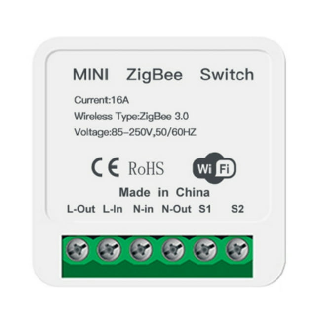 ikayaa Module de Commutateur Mini ZigBee 3.0 Relais Intelligent 16A Interrupteur de Lumière Contrôle à Distance par Application Contrôle Vocal Module de Brise-Brise Appareil Électroménager Automatisation (AC 85-)