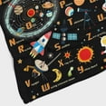 thumbnail image 2 of Kids Outer Space Alphabet Educational Throw Blanket, ABC Learning Astronaut Planet Flannel Fleece Bed Blankets, Galaxy Solar System Soft Lightweight Boy Girl Bedding 50 x 60 Space Lover Gift, 2 of 6