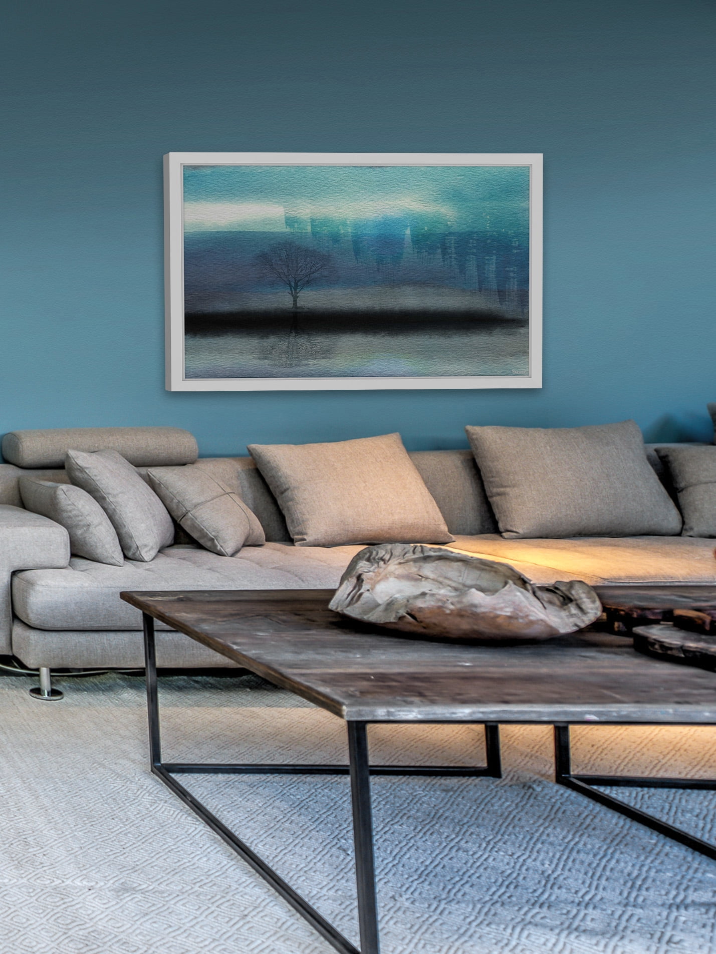 "Mystic Teal" Framed Painting Print