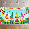 thumbnail image 6 of Colorful Easter Gnome Themed Background Happy Easter Banner Party Decorations Easter Celebration Family Gathering Photography Props, 6 of 7