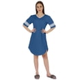 thumbnail image 2 of Inkmeso Women V-Neck Short Sleeve Dresses Solid Casual Loose Fit T-Shirt Sports Tunic Short Dress, 2 of 7