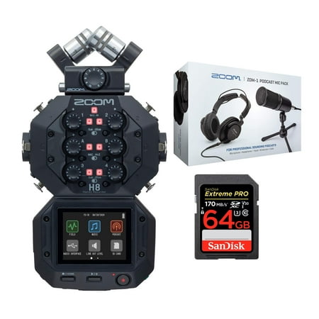 UPC: 0040962938225 | Zoom H8 8-Input/12-Track Portable Handy Recorder with Accessory Bundle