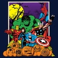thumbnail image 2 of Boy's Marvel Halloween Avengers Scene  Graphic Tee Navy Blue Large, 2 of 4
