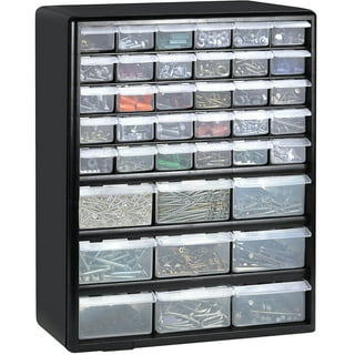 Akro-Mils 64 Drawer Plastic Storage Organizer with Drawers for Hardware,  Small Parts, Craft Supplies, Black