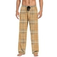 thumbnail image 2 of Fewfanhot Men's Plaid Sleep Pants - Casual Print Loose Fit Elastic Waist Breathable Lounge Pants with Pockets for Home Wear, 2 of 9