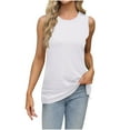 thumbnail image 1 of Pisexur Blouses pour Femmes Décontractées Mode Printemps/été Col Rond T-shirt Uni Manches Courtes Blouse Blanche,m, 1 of 3