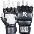 thumbnail image 5 of Kruzak MMA Gloves, Men and Women’s Half-Finger Boxing Mitts, Hand Wraps with Open Palms for Grappling, Kickboxing, Sanda, Sparring, Muay Thai (L/XL, BLACK), 5 of 5
