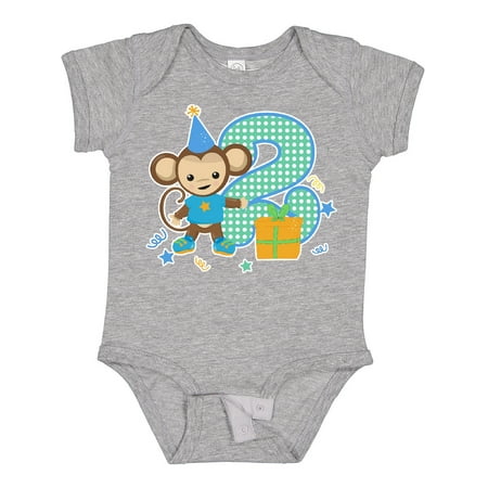 

Inktastic Im 2 Years Old With Monkey Boys or Girls Baby Bodysuit