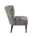 thumbnail image 4 of Upholstered Accent Chair, Modern Slipper Chair with Channel Back and Birch Wood Legs, Armless Sofa Chair Reading Chair with Nailhead Trim for Living Room Bedroom Apartment, Multicolor, 4 of 7