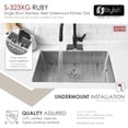 thumbnail image 6 of Stylish Undermount 32" Single Bowl Stainless Steel Kitchen Sink with 2 accs S-323XG, 6 of 11