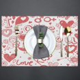 thumbnail image 4 of Valentine''s Day I Love Your Placemats Set of 6 Fabric Placemats Square Placemat for Kitchen Table Heat Resistant, Easy to Clean Table Placemats 12x18 Inch, 4 of 6
