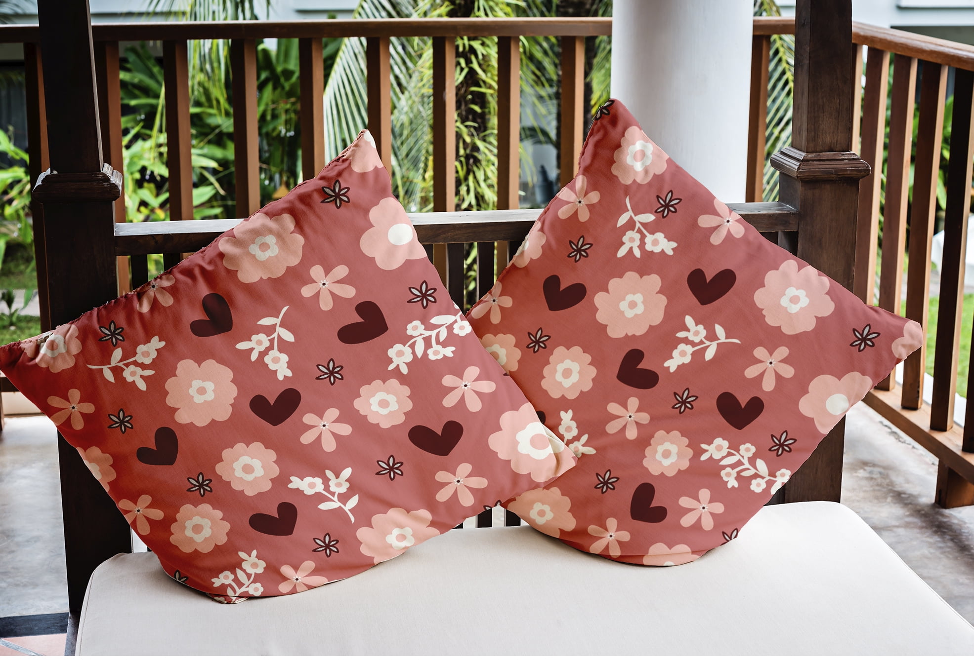 Simply Daisy 20 inch Flowery Love Valentines Indoor/Outdoor Throw Pillow