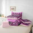 thumbnail image 6 of Manfei Kawaii Butterflies 7-Piece Twin Bedding Sets,Pink Sequin Print Bedding Comforter Set,Sliver Diamond Sheet Sets For Girls Boys,Ultra Soft Home Decor Reversible, 6 of 8