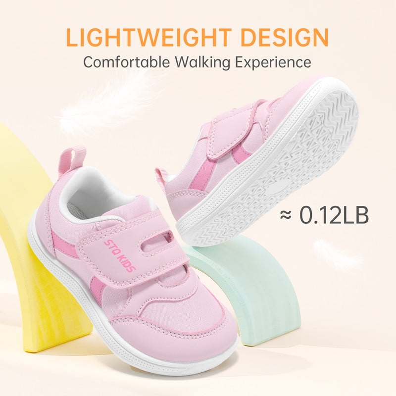 KIDS Toddler Barefoot Shoes, Wide Toe Box, Non-Slip, Lightweight, Comfortable, First Walking, Running, Outdoor Activities, Cute Water Pink, Toddler Size 6