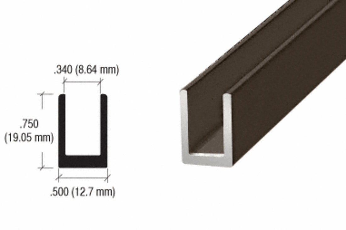 CRL Oil Rubbed Bronze 5/16" Single Aluminum UChannel