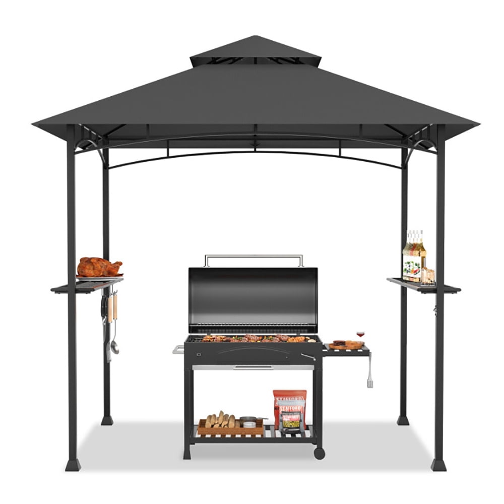 Aimee Lii 8 x 5 Feet Outdoor Barbecue Grill Gazebo Canopy Tent BBQ Shelter, Backyard Canopy Gazebo for Party Wedding, Dark Gray