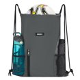 thumbnail image 5 of WANDF Drawstring Bag for Men Women Drawstring Backpack with Mesh Pockets,Waterproof Sports Gym Bag,Large Athletic Sackpack for Beach,Swimming,Cycling(Grey), 5 of 9