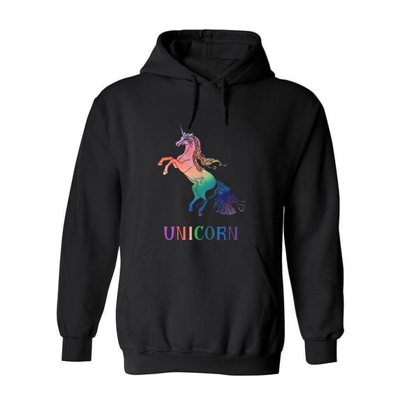 Rainbow Watercolor Unicorn Hoodie Women -Image by Shutterstock, Female Medium