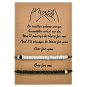 KABOER 2Pcs/set Best Friend Promise Distance Matching Bracelets for Best Friends Couple Family Women Mens Teen Girls Gift Jewelry