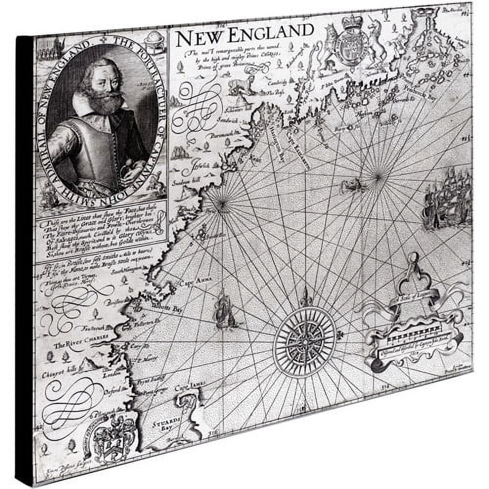 Trademark Art 'Coast of New England, 1614' Canvas Art by John Smith
