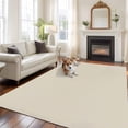 thumbnail image 3 of Ivory White Large Area Rugs for Bedroom Living Room, Soft Non Slip Carpet Bedside Rug, Modern Pure Ivory White Rectangular Floor Cover Kitchen Accent Rug 5'x7' for Dining Room/Office, 3 of 9